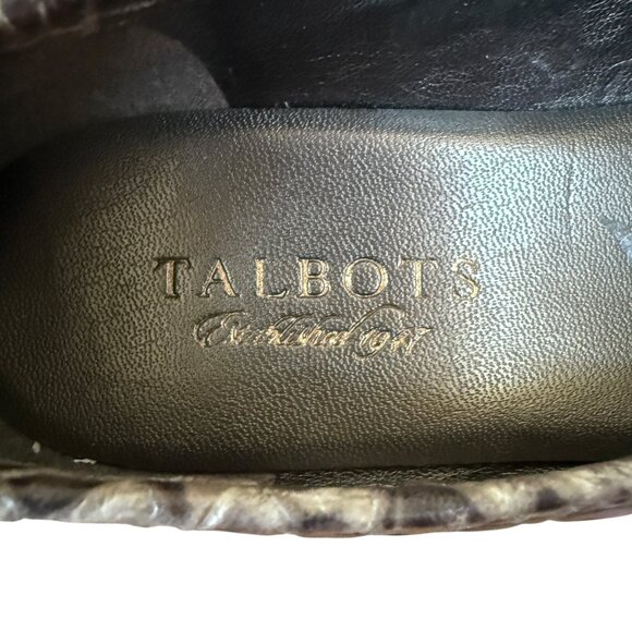 Talbots lizard leather tassel loafers 1" heels black rubber soles womens size 6B - Picture 10 of 10